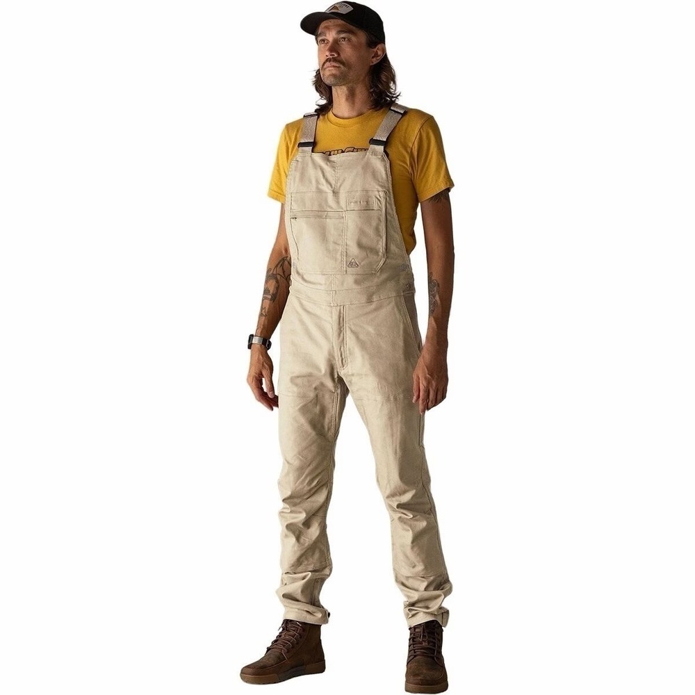 LIVSN Mens Flex Canvas Overalls Birch Cream Workwear Outdoor Pants 38x32 NWT